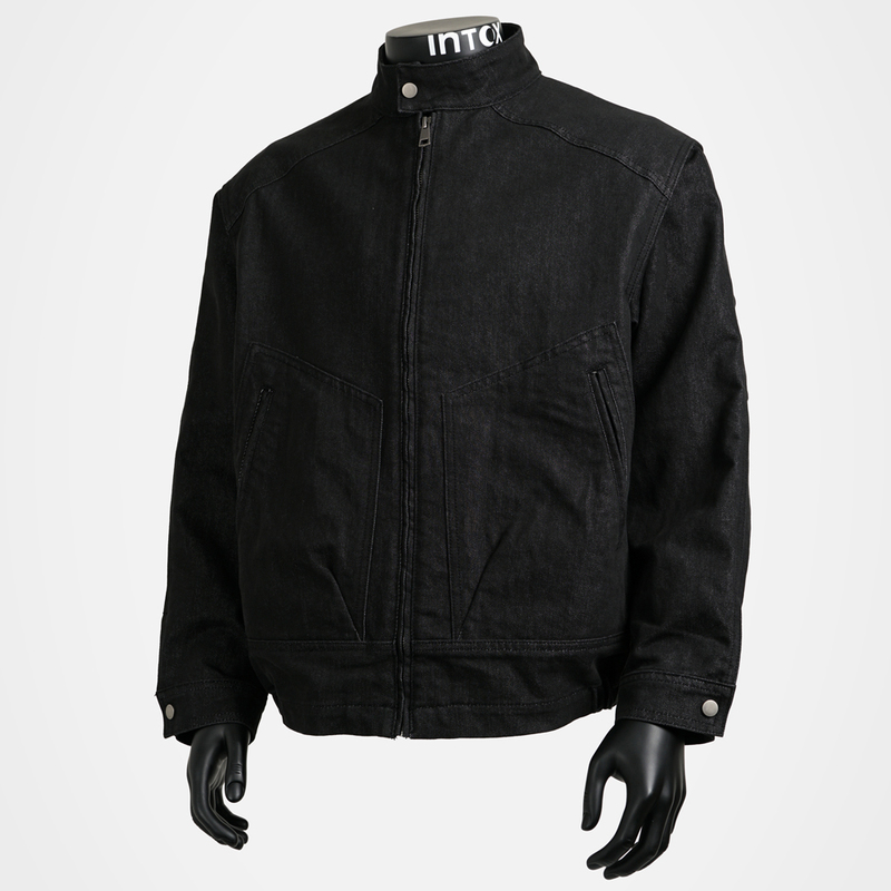 Intox丨American Retro Black Stand-Up Collar Denim Jacket, New Spring Style, Loose Workwear Jacket, Trendy and Versatile