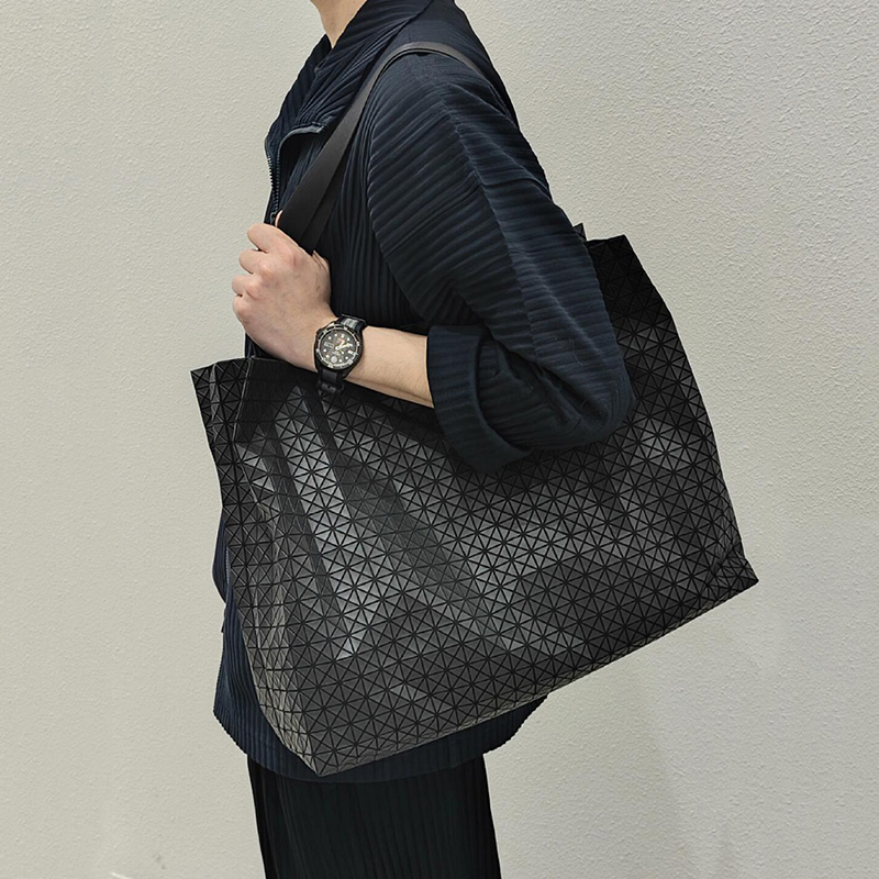 Japanese Geometric Rhombus Bag Silicone Shopping Bag Large Capacity Shoulder Tote Bag Unisex Tote Handbag Mommy Bag