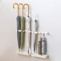 Japanese-style home umbrella rack wall-mounted storage cabinet rack door behind the umbrella bucket punch-free umbrella door rack