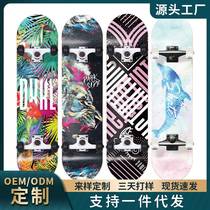 Internet celebrity model of a childrens four-wheel skateboard for beginners professional aluminum alloy double rocker road skate for street use