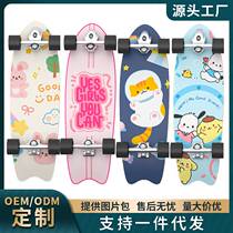 Internet celebrity model inch land surfboard new bracket spring steering pedal-free adult professional street surfing childrens skateboard