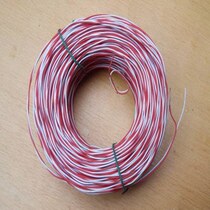 Telephone line jumper red and white two-core 2x0 5 twisted pair jumper 100 meters communication cable engineering special telephone line