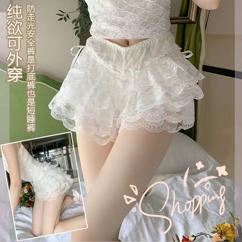 【Puffy Skirt】Women's Leggings/Safety Shorts/Skirts 2025 Summer Thin Style Anti-Exposure Lolita Lace Pure and Delicate