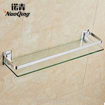 Wall-mounted wash-free bracket table for bathroom toilet perforated mirror tray cosmetic storage tempered glass*