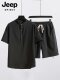 Jeep Sommeranzug aus Eisseide, Herren-Shorts mit kurzen Ärmeln, trendige, passende, hübsche Sommersportbekleidung, komplettes Set an Herrenbekleidung