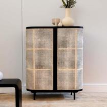 Nordic solid wood sideboard modern simple rattan integrated wall storage rack Japanese tea cabinet B&B storage cabinet