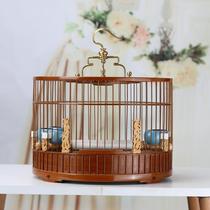 Purple Bamboo Birdcage Red Zibei Indigo Chin Embroidered Eyes Yellow Bird Bamboo Skin Polished Handmade Old Bamboo Birdcage
