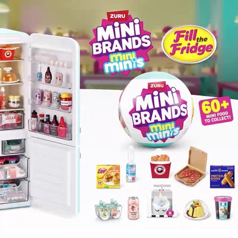 Zuru Mini Refrigerator Simulation Playhouse Miniature Food Toy Blind Box Set Mini Fivefold Surprise Refrigerator Ball Toy