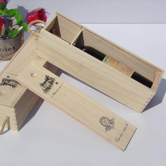 Single Wine Box, Large Wine Wooden Box, Champagne Box, Wine Box Packaging, Gift Box, Wooden Wine Box, Wooden Crate