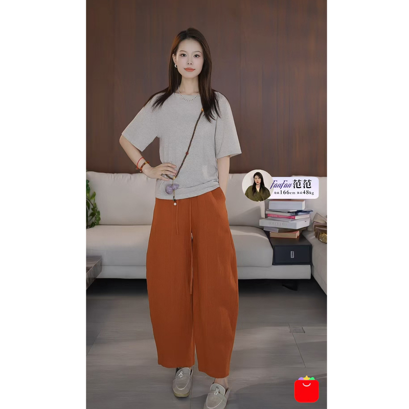 [Still a Top Pick] "King of Hemp" Hemp Moisture-Wicking Breathable Drawstring Elastic Waist Scimitar Pants