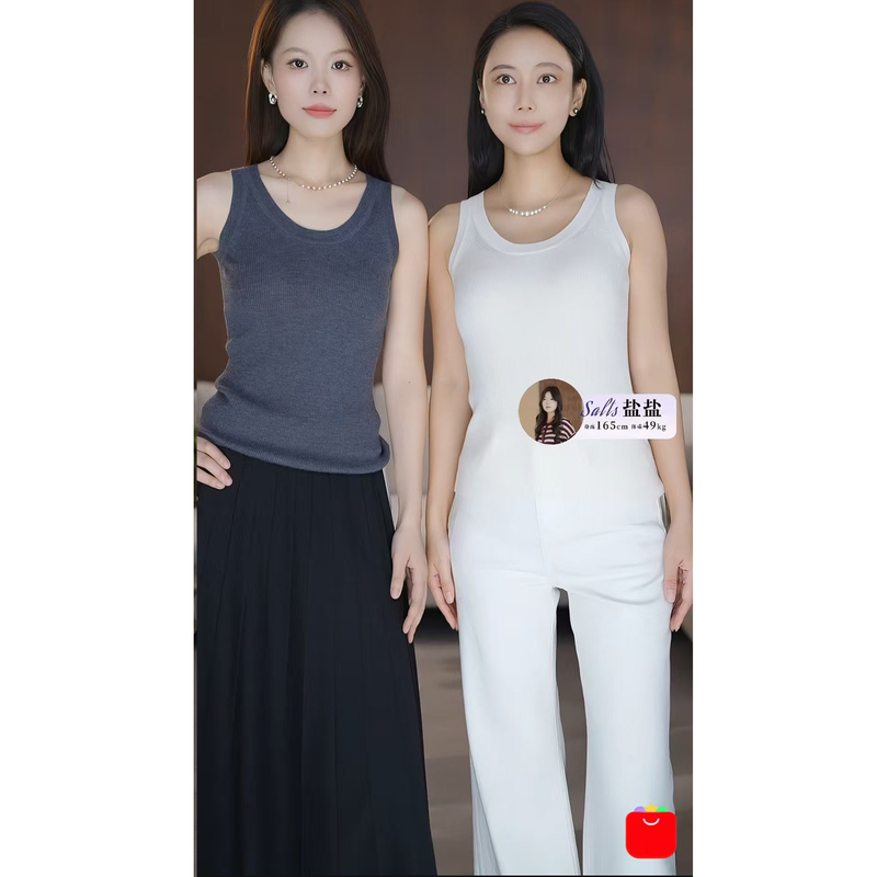 [Still Selected] Skin-Friendly and Breathable Pure Wool Sleeveless Vest with Smooth Edges