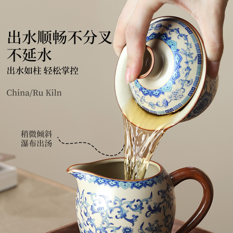 青花 雲龍の図蓋茶碗、盃3客 東Y5-0822②