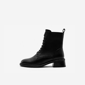 Jiuxi fashion boots women's thick heel short tube