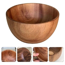 Natural Wooden Salad Bowl Serving Tableware For Rice Soup