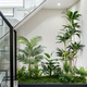 Artificial Plant Landscaping for Balcony Decoration, Indoor Villa Stairway Decoration, and Faux Green Plant Combination Flower Boxes