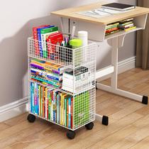 Mobile bookshelf under-desktop storage rack desk-side desk-side wheeled trolley book storage box floor-to-ceiling bookcase