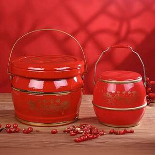 包邮新娘称心如意婚礼纪陪嫁子孙桶三件套结婚庆送礼品实木子生桶