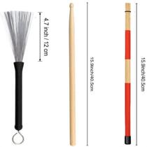 Drum set wire brush drum brush drum stick 5A drum stick 19 bundles of drum sticks velvet bag set musical instrument accessories