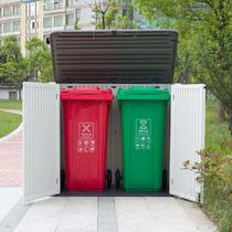 Community size plastic covered dry and wet classification outdoor household trash can recycling bin commercial sanitation