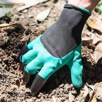 Gardening gloves are puncture-resistant waterproof anti-slip anti-cut wear-resistant and anti-tie with claws multi-functional breathable labor protection thick gloves