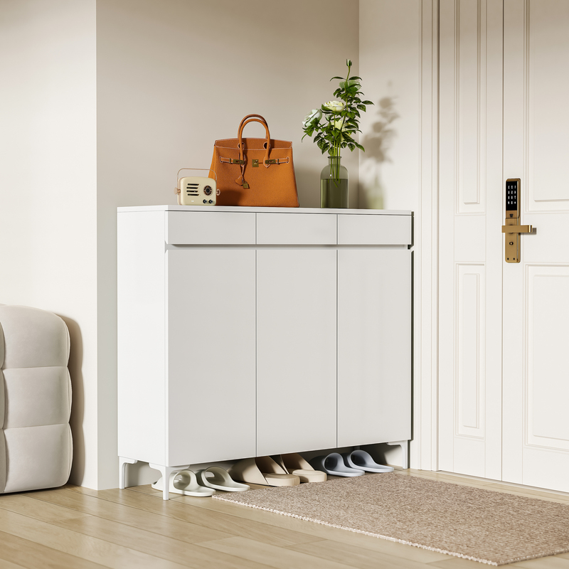 Steel Shoe Cabinet for Home Entrance, Entryway Cabinet, Storage Cabinet with Large Capacity, Integrated Wall-Mounted Storage Cabinet with Drawers Steel Shoe Cabinet for Home Entrance, Entryway Cabinet, Storage Cabinet with Large Capacity, Integrated Wall-Mounted Storage Cabinet with Drawers