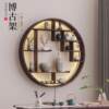 .Solid wood Duobao Pavilion wall book rack tea cup tea set storage rack Chinese retro lattice wall hanging display