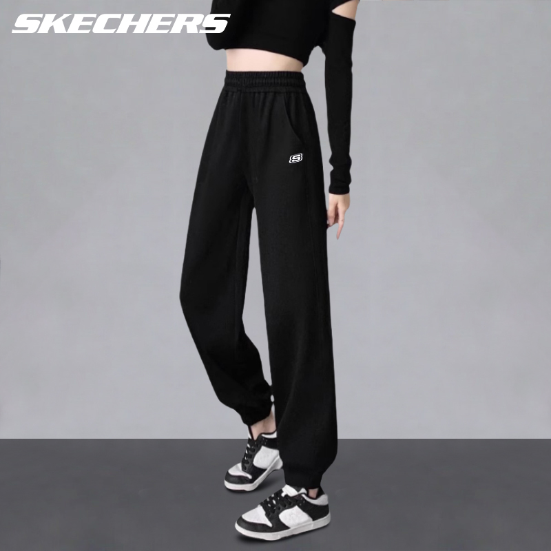 Skechers Women's Sports Pants Autumn/Winter Black Simple Unisex Sweatpants Casual Niche Stylish Knit Pants