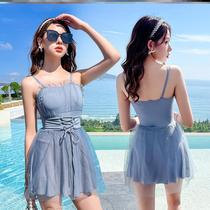 Shilings new swimsuit womens sexy summer one-piece fashionable pure lust wind covers the flesh and looks slimming vacation hot spring swimsuit