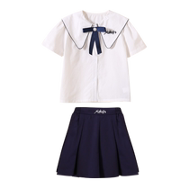 Kindergarten uniforms childrens summer class uniforms short-sleeved new custom-made shirts British style graduation photos spring and autumn styles