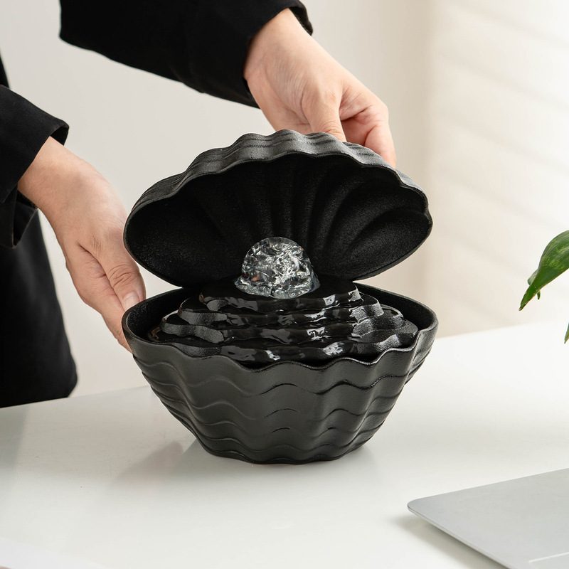 Shell Ceramic Desktop Water Feature Office Drip Fountain Bonsai Tea Table Humidifier Water Feature Cream Shell Ceramic Desktop Water Feature Office Drip Fountain Bonsai Tea Table Humidifier Water Feature Cream