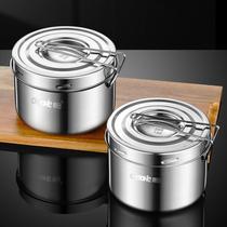 Stainless steel round divided instant noodles rice jar lunch box canteen lunch box for office workers steamed lunch box