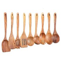 Promotion Wooden Kitchen Utensils Set9 Pcs Wooden Spoons