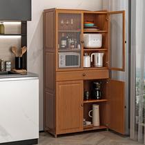 New Chinese style solid wood sideboard storage wine cabinet integrated wall high cabinet modern minimalist restaurant cupboard storage cabinet