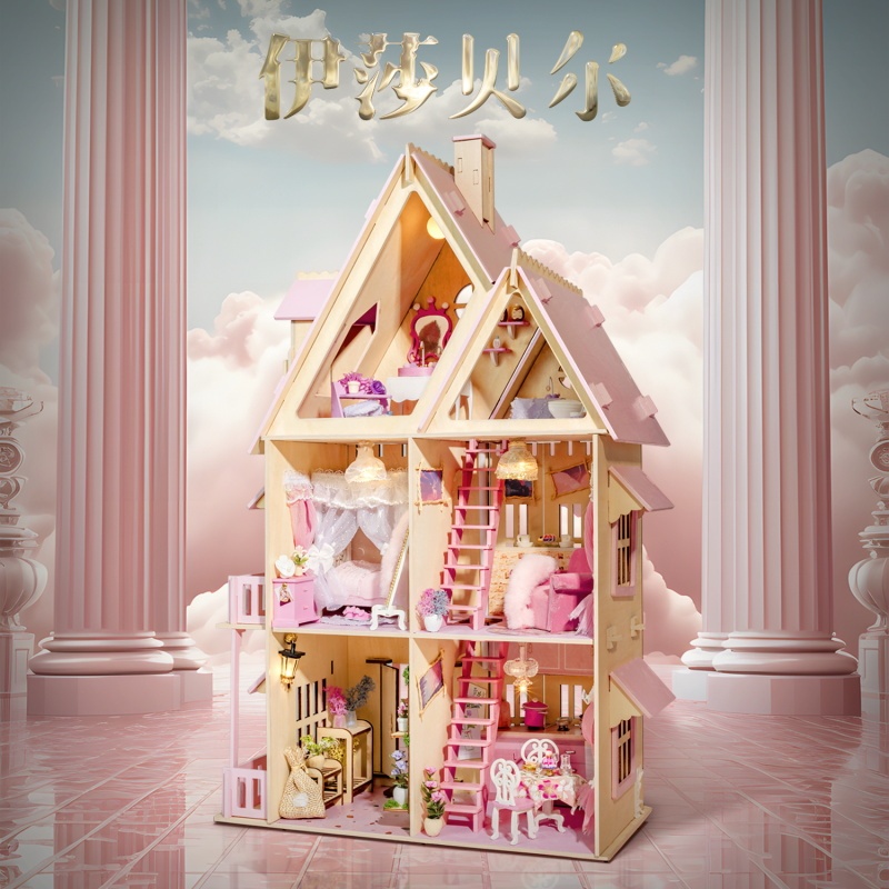[Same as Sam's] DIY Little House Isabel Princess Room Handmade House Model Assembly Large Villa for Girls