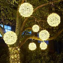 Park scenic area hanging tree lamp spherical light string LED light emitting outdoor waterproof landscape tree takraw ball lamp decorative hanging
