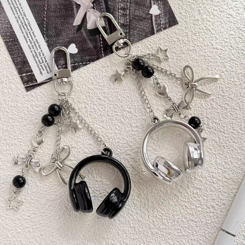 Original ins Style Music Earphone Bag Y2K Subculture Keychain Phone Chain Unisex Bag Pendant Accessory Gift