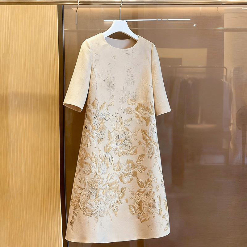 2026 Spring French-Style Light and Sophisticated Elegant Exquisite Stunningly Beautiful Embroidered A-Line Loose Slimming Dress