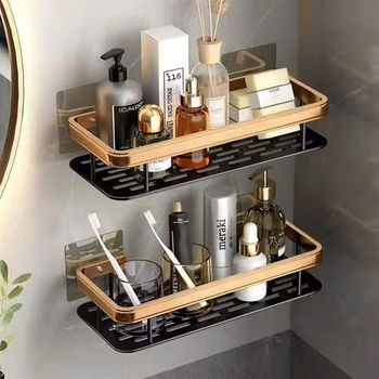 No hole-free bathroom storage rack wall-mounted bathroom storage rack nail toilet suction cup bathroom storage triangle