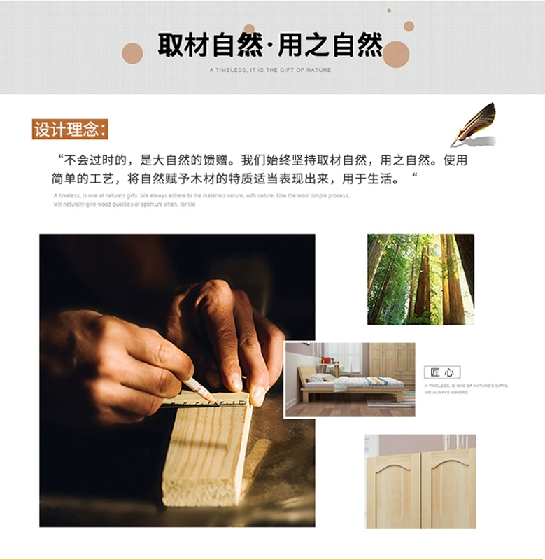 giường gỗ thông giường tatami giường đôi hiện đại giường nhỏ gọn cho trẻ em 1,2 m 1,5 1,8 m giường gỗ - Giường