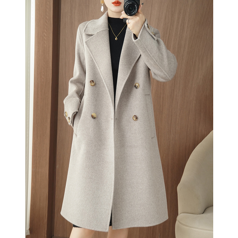 26 Autumn/Winter New Cashmere Coat for Women, Mid-Length 100% Wool Coat, Slimming Thickened Coat for Petite Figures 26 Autumn/Winter New Cashmere Coat for Women, Mid-Length 100% Wool Coat, Slimming Thickened Coat for Petite Figures