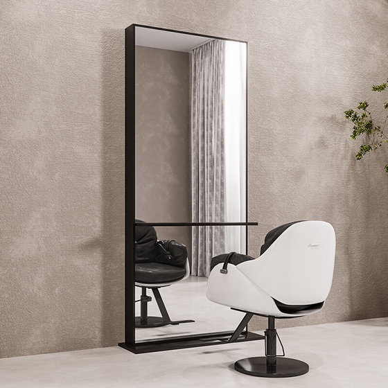 새로운 인터넷 연예인 헤어 살롱 거울 테이블 단일 및 양면 바닥 거울 기본 트레이 좌석 스튜디오 전용 미용 거울