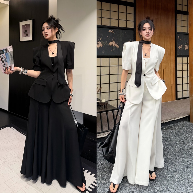 Blackgirl【Blackened Lawyer 2】Black Suit Dress with High-End Design, Early Spring, Plus Size, Slimming Effect