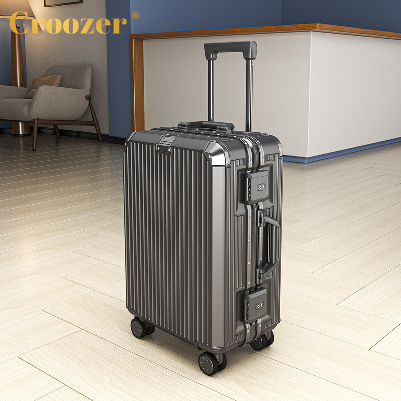 Croozer Brand Aluminum Frame Suitcase High Quality 20inch Carry-On Suitcase Sturdy and Thickened 24inch Travel Password Box