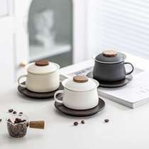 Tea and water separation tea cup office water cup ceramic tea and coffee integrated mug gift box high-end coffee cup