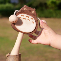 Wood Art Daddy Dragon Fat Cat Rattle Baby Toys 0-1 0-1-3-6-12-Year-3-6-12 Newborn Solid Wood Can Nibble