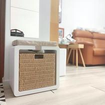 Stool Japanese style back low stool Nordic style solid wood childrens stool for shoes changing stool shaped bench wooden solid wood low stool frame