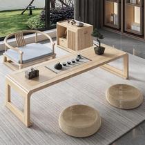 Tatami tea table Japanese coffee table Zen bay window desk balcony low table ash wood kang table solid wood floor table
