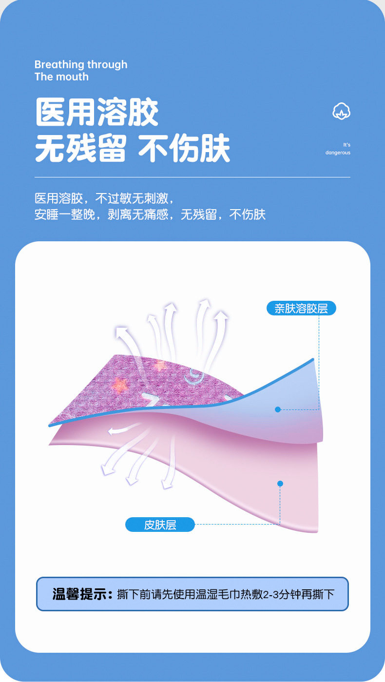 Анти-храп продукты 【口呼吸矫正贴】小孩闭口贴嘴巴闭合封贴防张口睡觉闭嘴贴 No brand