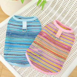 Breathable Hollow-Out Woven Vest for Pets, Dogs, and Cats in Spring and Summer, Multi-Color Thin Clothing for Corgis, French Bulldogs, and Medium-Sized Dogs