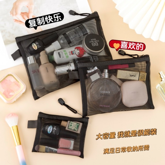 Transparent mesh file bag large capacity storage bag